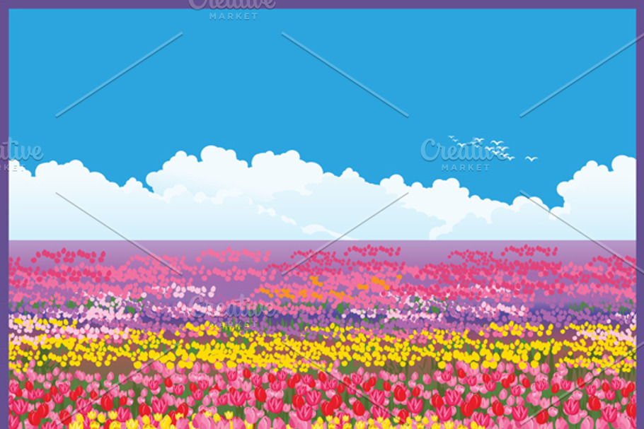 Field of Tulips in Illustrations - product preview 8