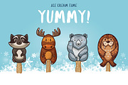 Cute animal popsicles