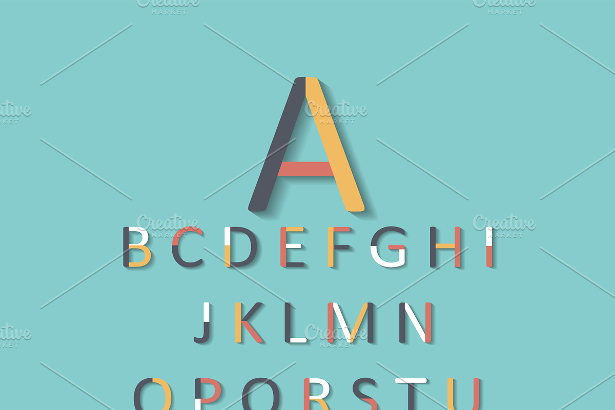 Colored font flat design vector in Graphics - product preview 8