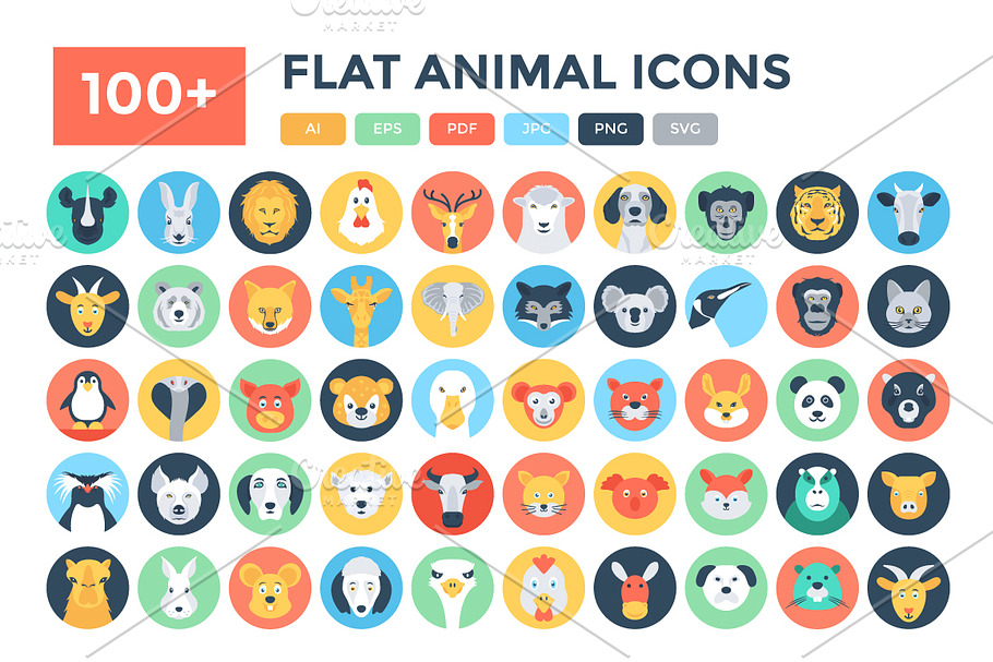 100+ Flat Animal Icons  in Animal Icons - product preview 8