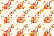 Watercolor pumpkin pattern