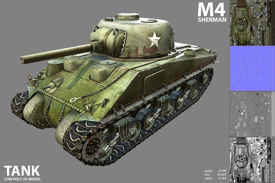 Sherman M4 Tank in Vehicles - product preview 1