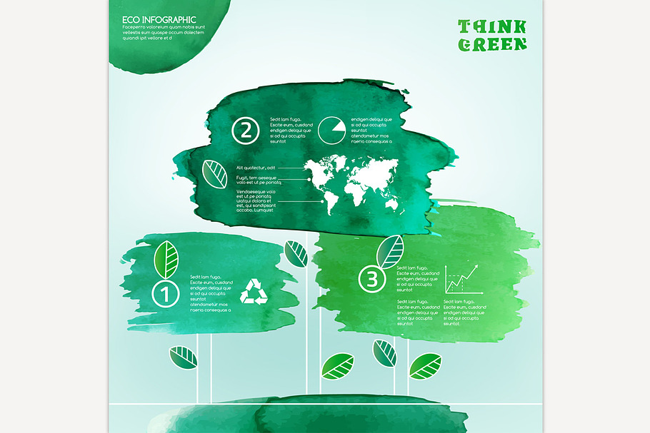 Watercolour Eco Infographic in Illustrations - product preview 8