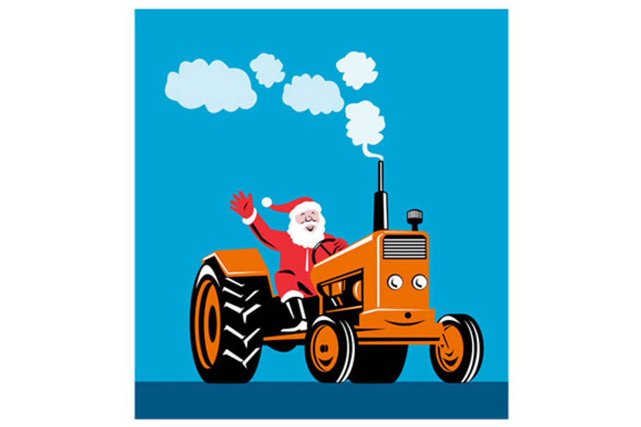 Santa Claus Driving Tractor