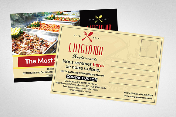 Restaurant Post Card in Postcard Templates - product preview 1