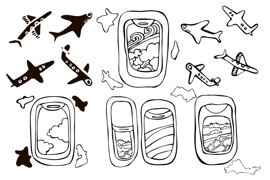 TRAVEL BY PLANE  in Illustrations - product preview 8