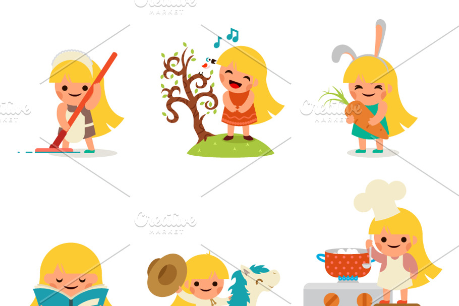 Little Girl  in Illustrations - product preview 8