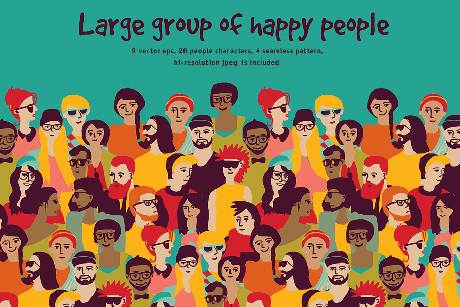 Group of happy people vector set in Illustrations - product preview 8