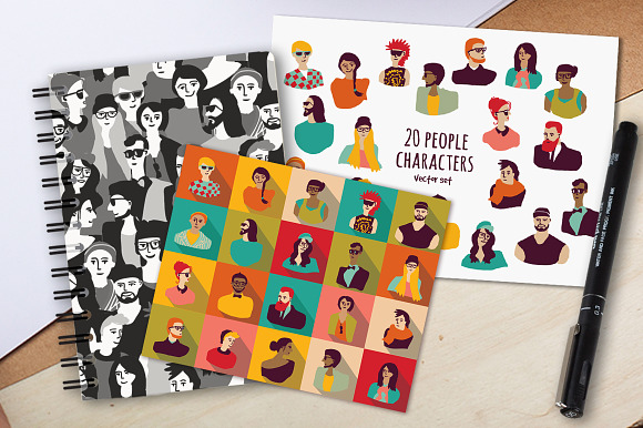 Group of happy people vector set in Illustrations - product preview 1