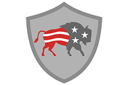 North American Bison USA Flag 