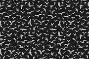 Birds grunge seamless pattern