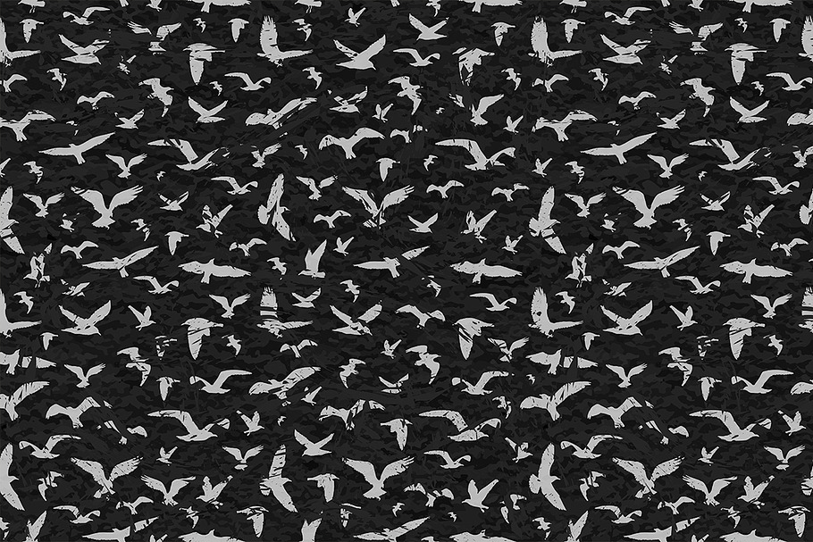 Birds grunge seamless pattern in Patterns - product preview 8