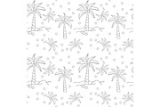 Seamless pattern with of palm trees