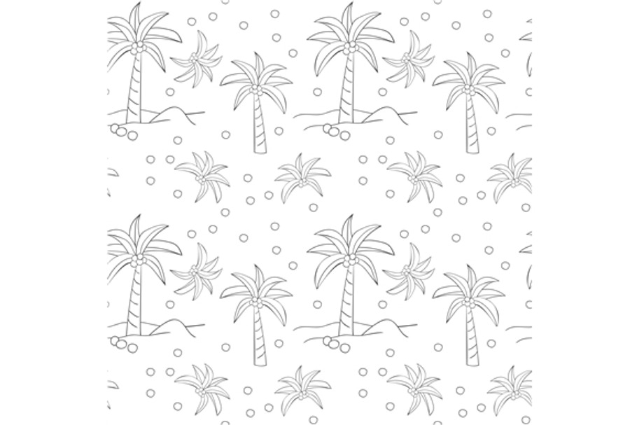 Seamless pattern with of palm trees in Patterns - product preview 8