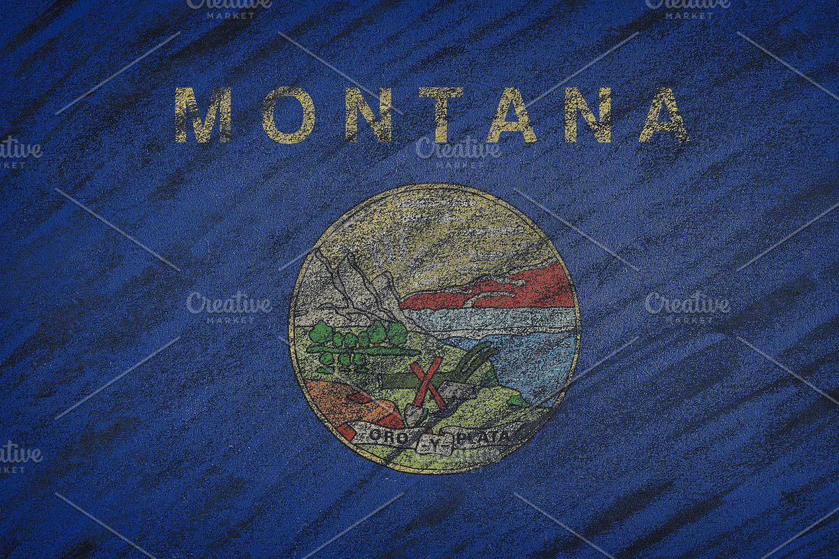 Montana state flag. in Illustrations - product preview 8
