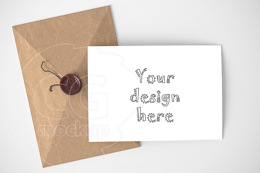 Horizontal card/envelope mockup in Print Mockups - product preview 8