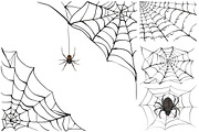 Set black spider web