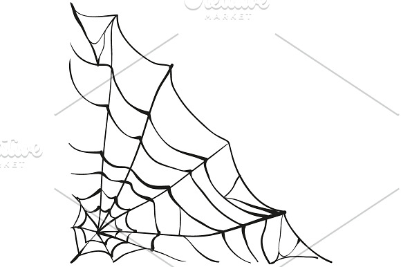 Set black spider web in Illustrations - product preview 2