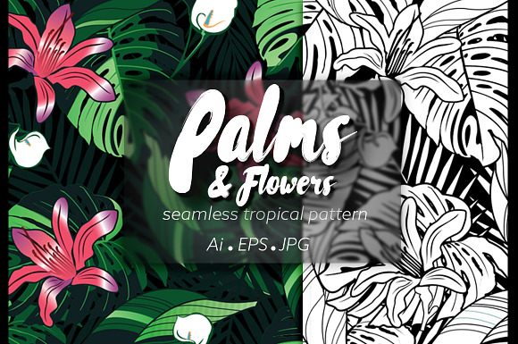 P&F seamless tropical pattern in Patterns - product preview 1