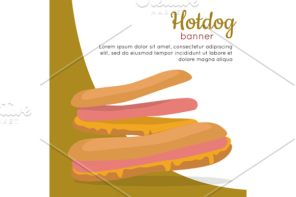 Hot Dog Sandwich with Sausage in Illustrations - product preview 1