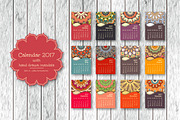 Calendar 2017 with mandala.