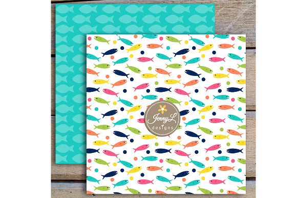 Fish Digital Papers and Clipart in Patterns - product preview 3