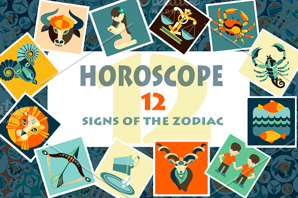  12 signs of the zodiac. HOROSCOPE in Illustrations - product preview 5