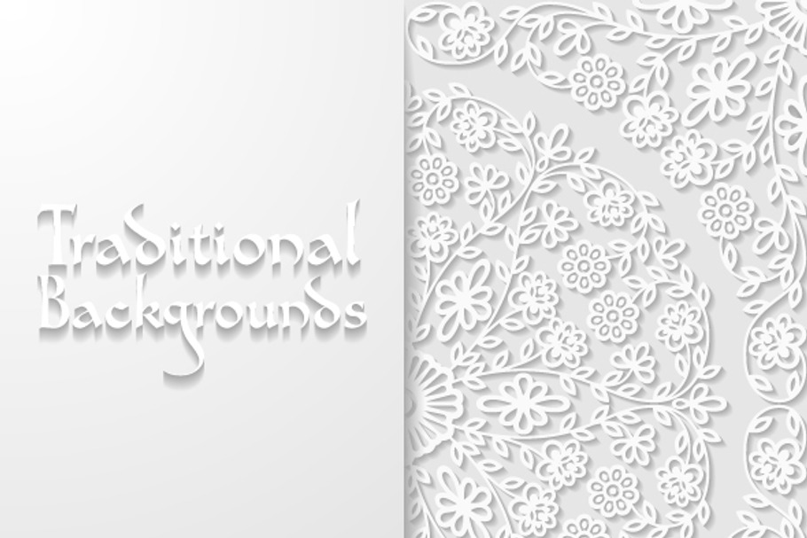 Set of abstract floral backgrounds in Illustrations - product preview 8