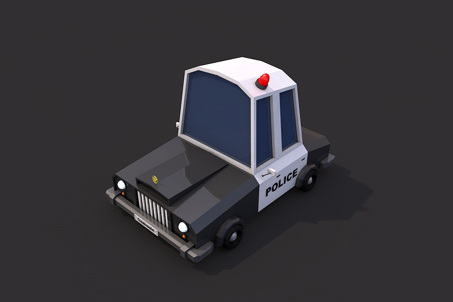 Low Poly Police Car in Vehicles - product preview 8