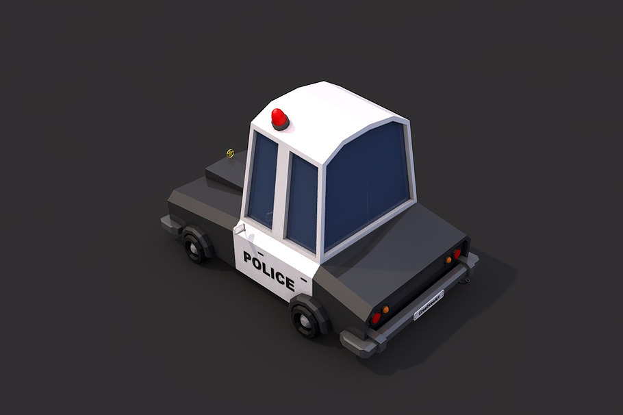 Low Poly Police Car in Vehicles - product preview 3