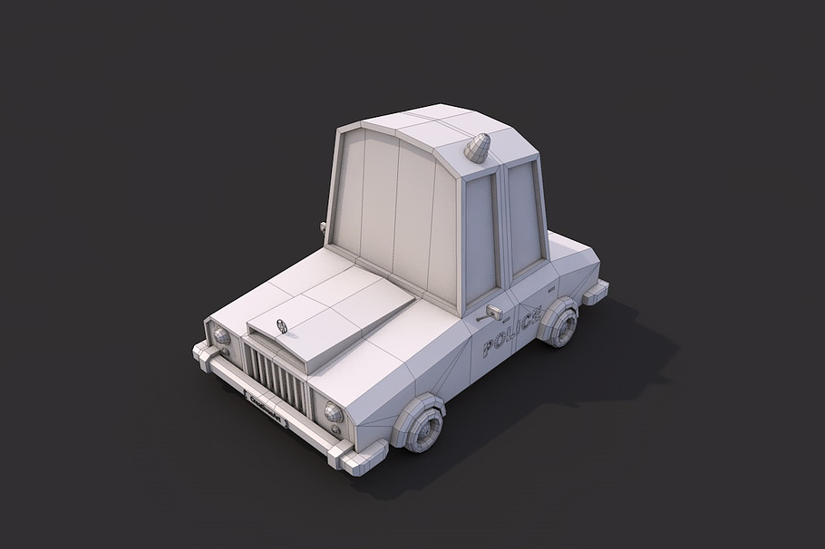 Low Poly Police Car in Vehicles - product preview 4
