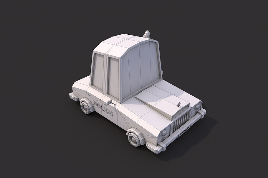 Low Poly Police Car in Vehicles - product preview 5