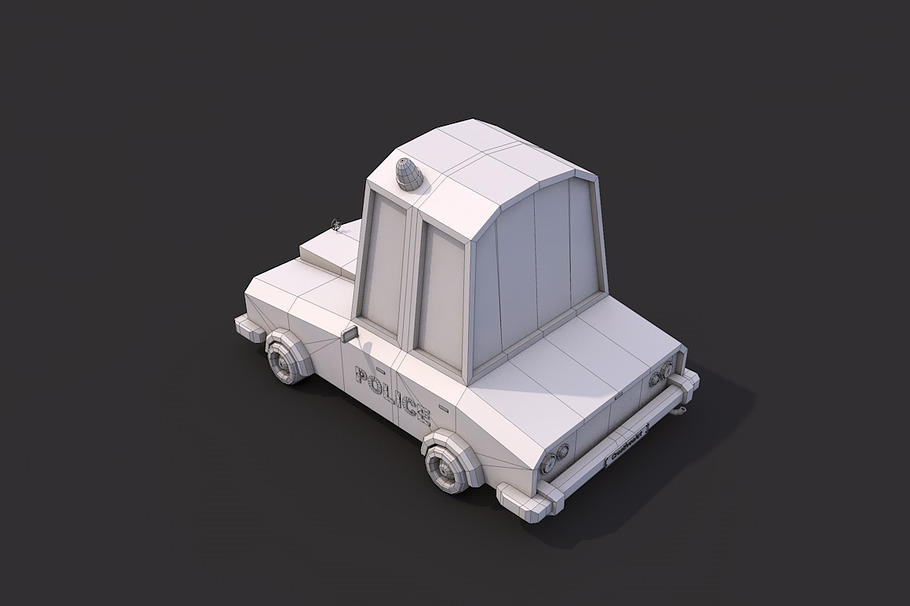 Low Poly Police Car in Vehicles - product preview 7