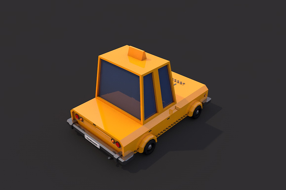 Low Poly Taxi Car in Vehicles - product preview 2