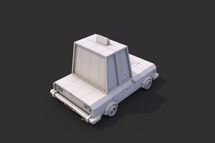 Low Poly Taxi Car in Vehicles - product preview 6
