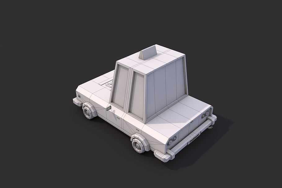 Low Poly Taxi Car in Vehicles - product preview 7