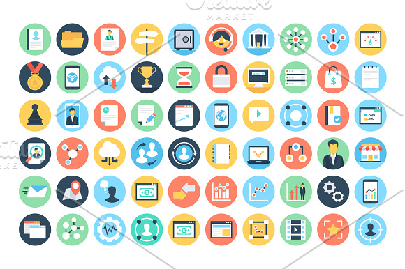 150+ Flat Digital Marketing Icons in Marketing Icons - product preview 2