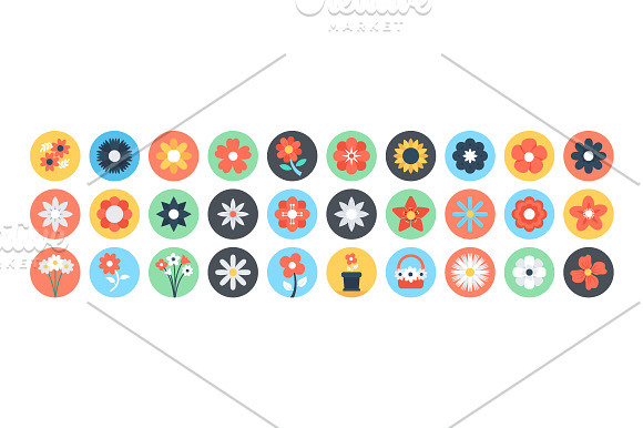 75+ Flat Flowers and Floral Icons  in Graphics - product preview 1