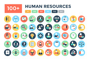 100+ Flat Human Resources Icons 