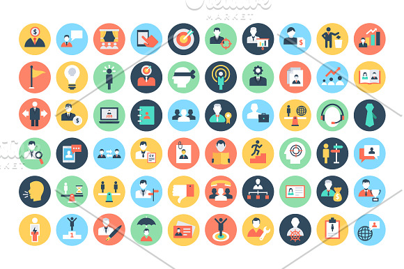 100+ Flat Human Resources Icons  in Flat Icons - product preview 1