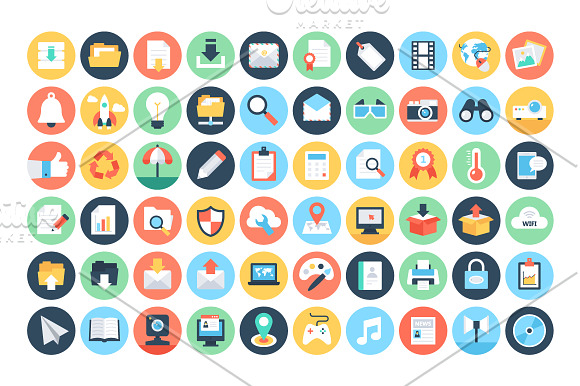125+ Flat Internet Icons  in Graphics - product preview 1