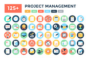 125+ Flat Project Management Icons 