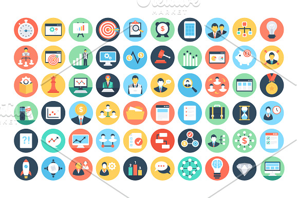 125+ Flat Project Management Icons  in Graphics - product preview 1