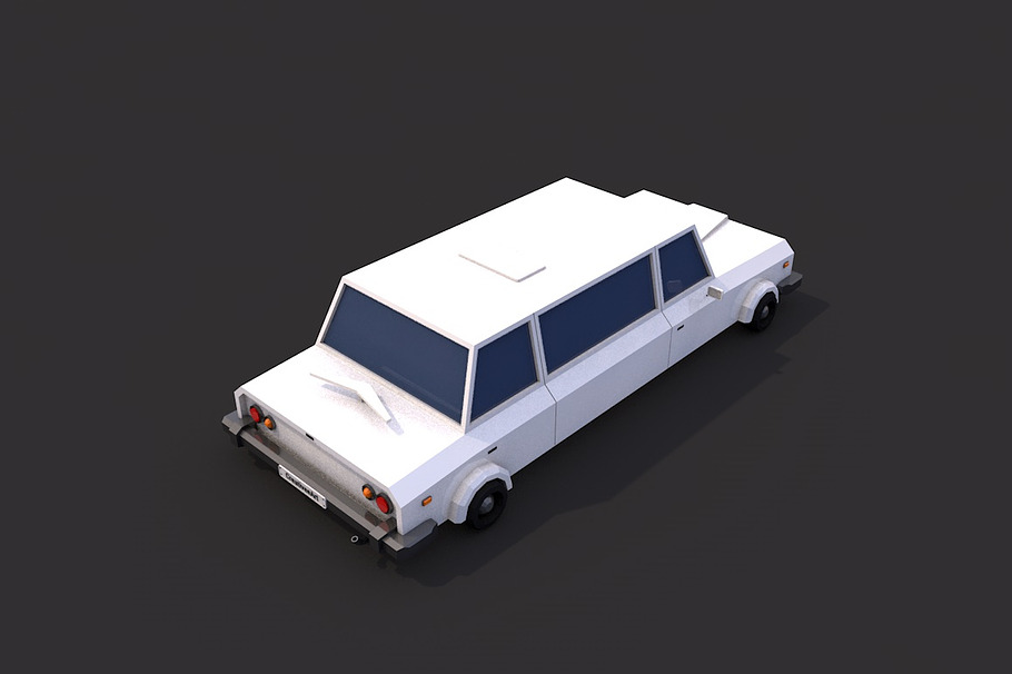 Low Poly Limousine in Vehicles - product preview 2