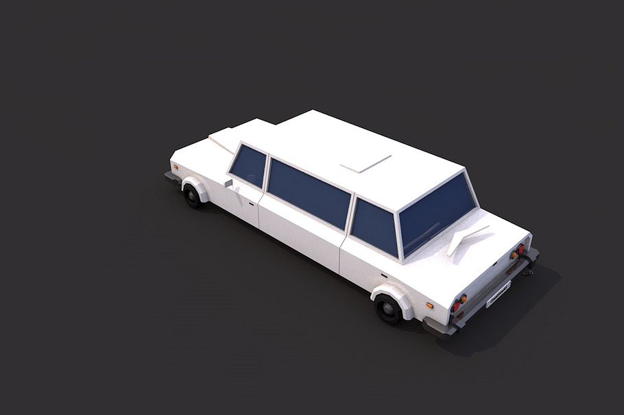 Low Poly Limousine in Vehicles - product preview 3