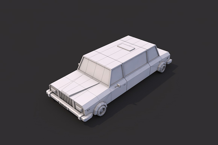 Low Poly Limousine in Vehicles - product preview 4