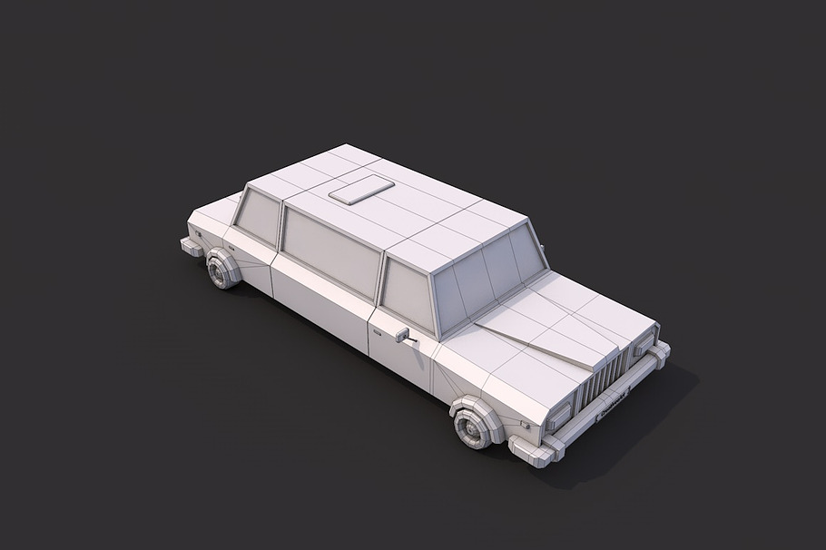 Low Poly Limousine in Vehicles - product preview 5