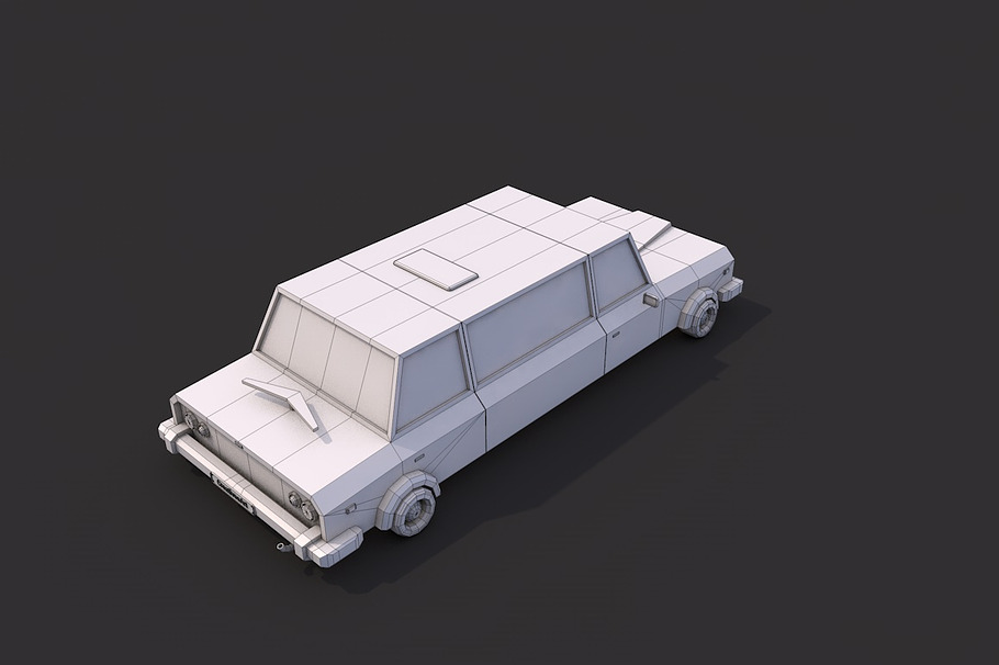 Low Poly Limousine in Vehicles - product preview 6