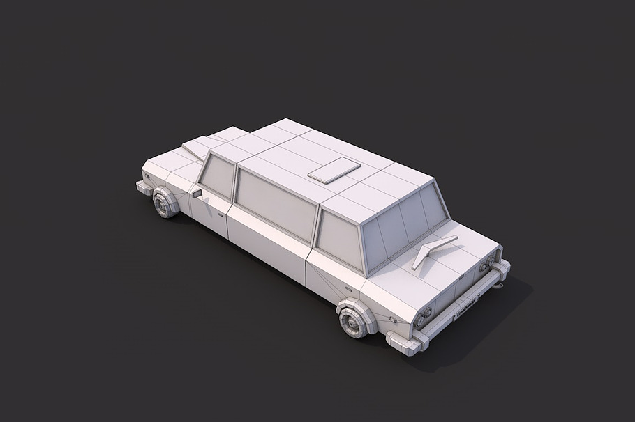 Low Poly Limousine in Vehicles - product preview 7