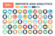 150+ Flat Reports and Analytics Icon
